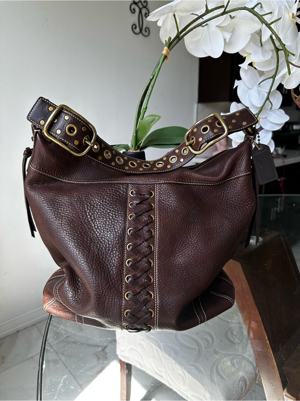 Coach Brown Chelsea with lace up - Picture 1 of 12